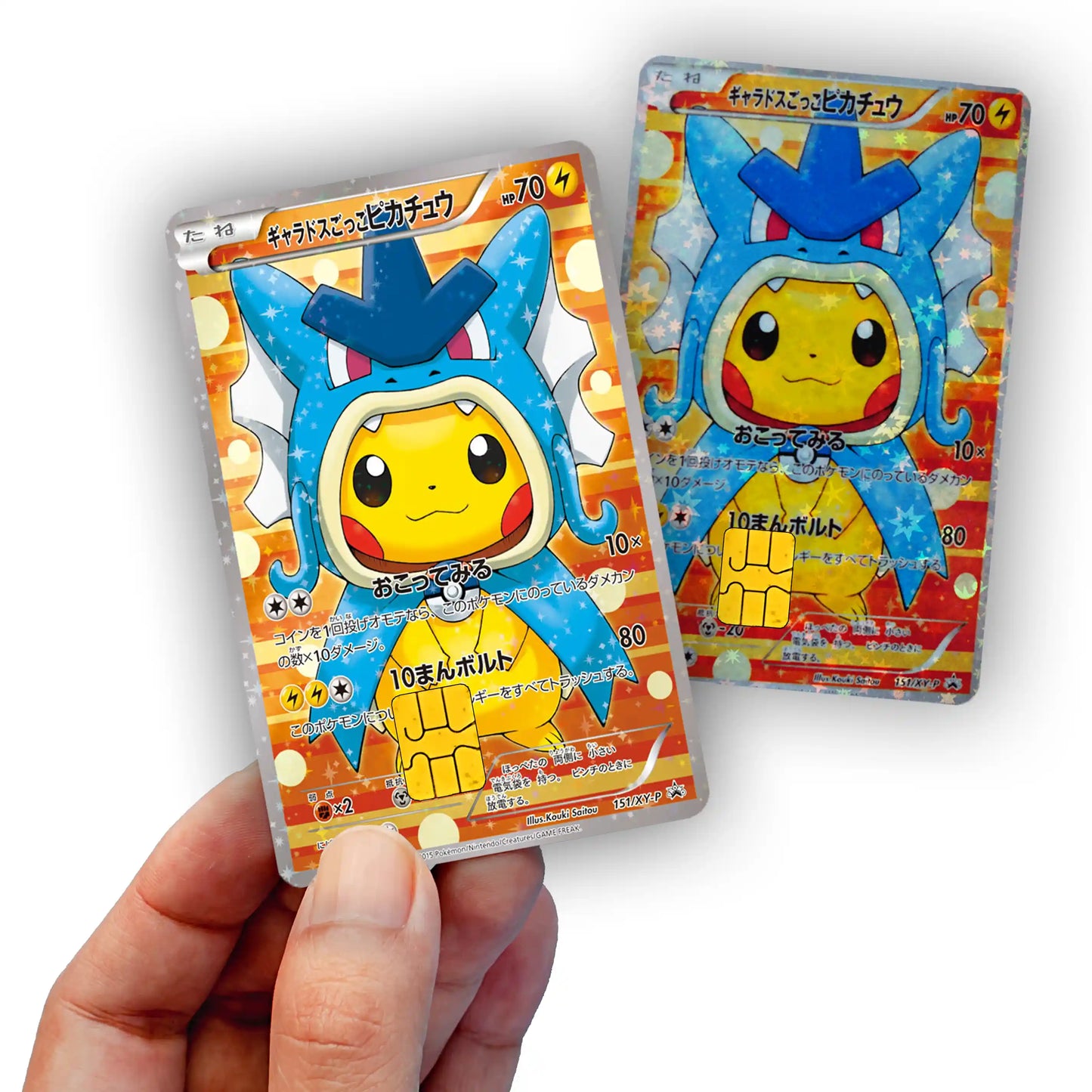 Gyarados Pikachu Credit Card Skin - Glossy Vinyl Decal Sticker Cover