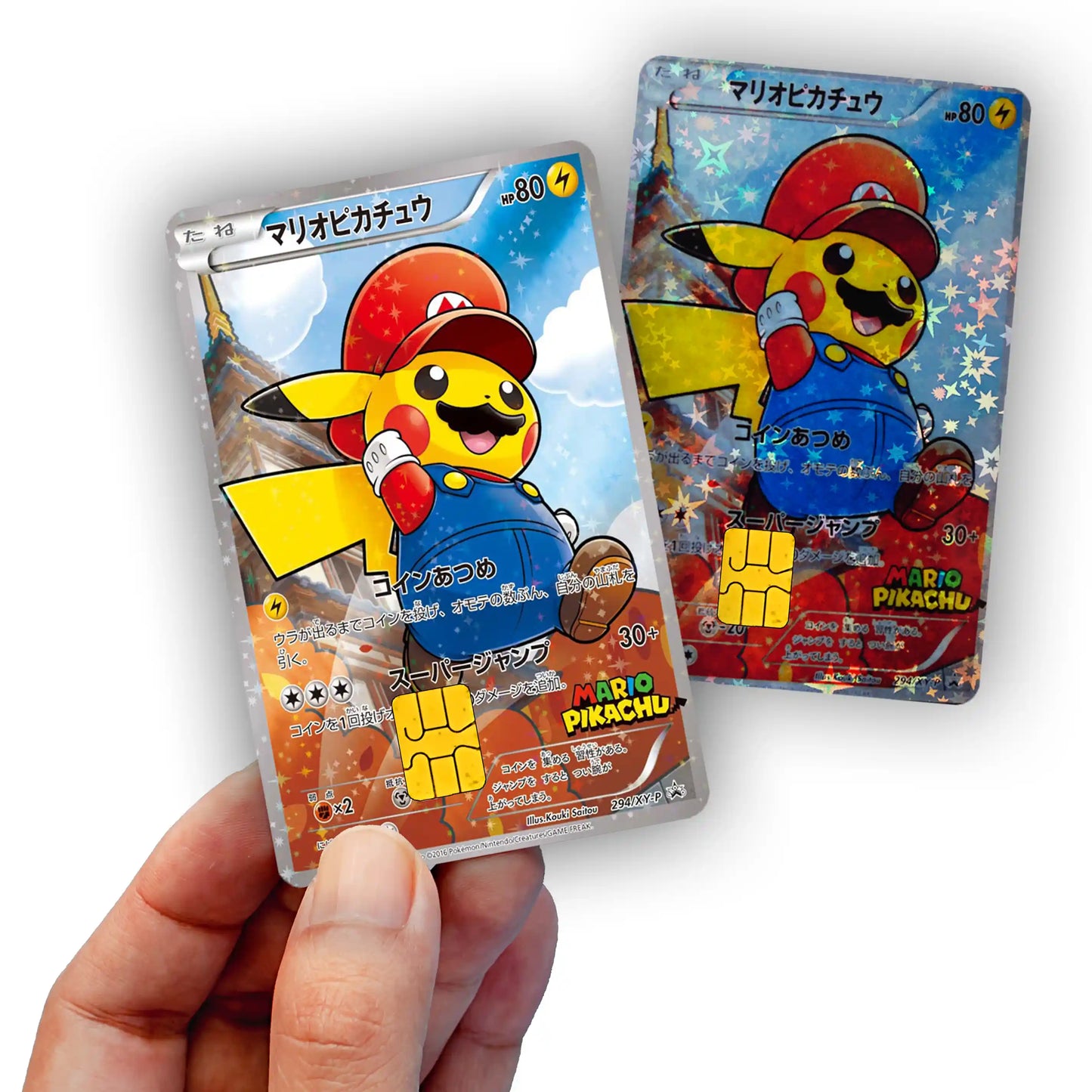 Mario Pikachu Credit Card Skin - Glossy Vinyl Decal Sticker Cover