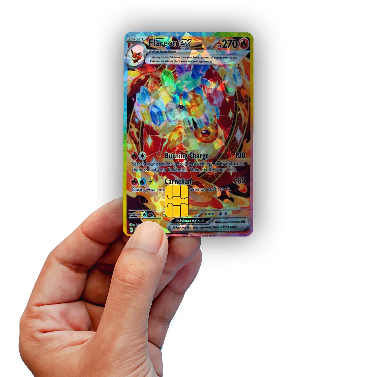 Terastal Flareon Credit Card Skin - Glossy Vinyl Decal Sticker Cover