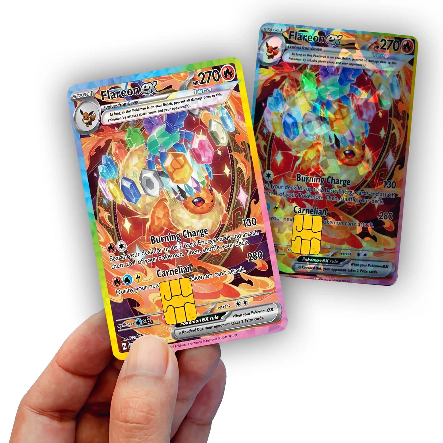 Terastal Flareon Credit Card Skin - Glossy Vinyl Decal Sticker Cover
