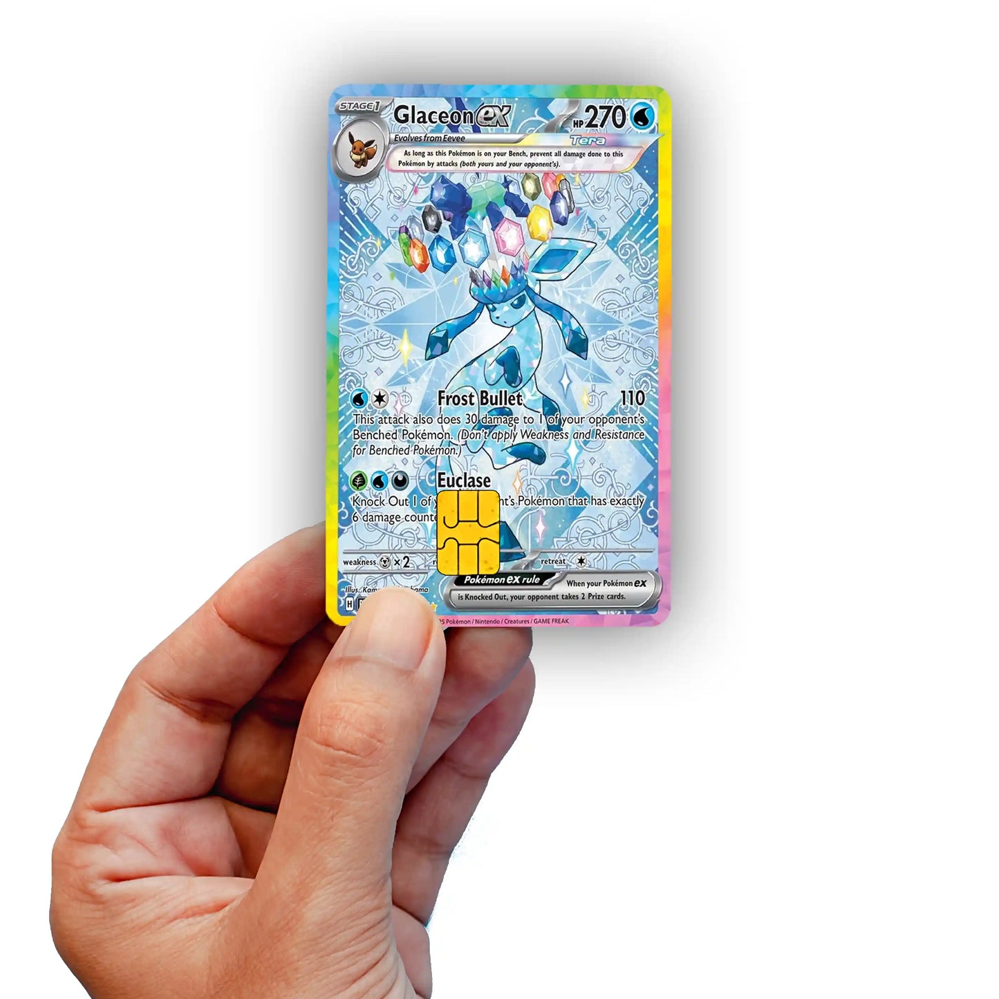 Terastal Glaceon Credit Card Skin - Glossy Vinyl Decal Sticker Cover