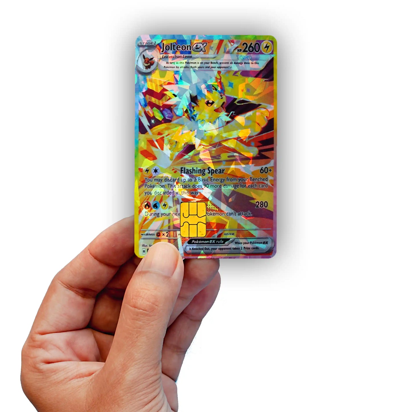 Terastal Jolteon Credit Card Skin - Glossy Vinyl Decal Sticker Cover