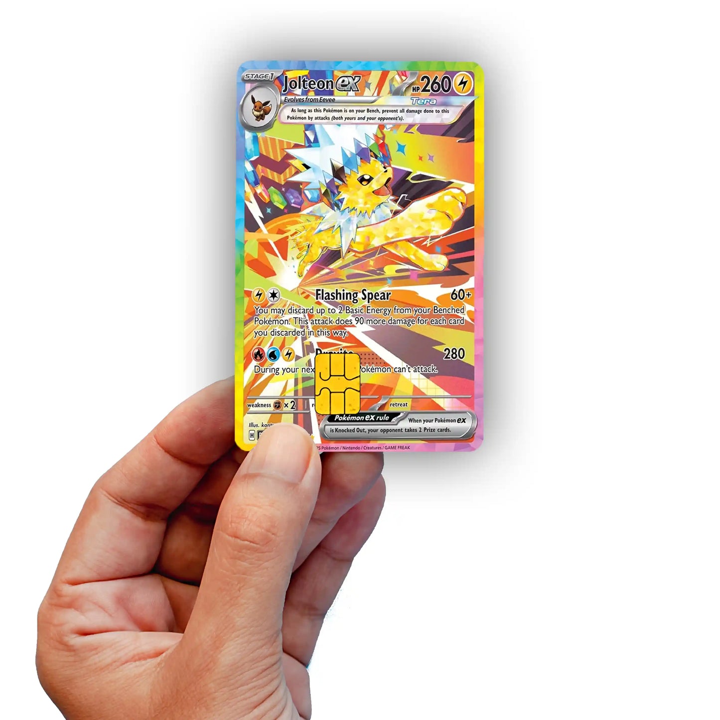 Terastal Jolteon Credit Card Skin - Glossy Vinyl Decal Sticker Cover