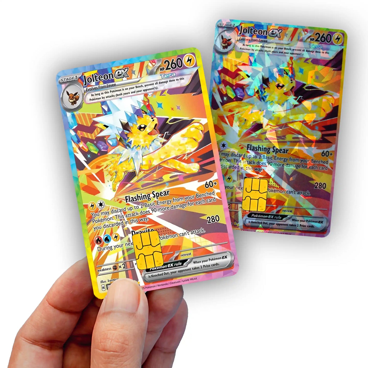 Terastal Jolteon Credit Card Skin - Glossy Vinyl Decal Sticker Cover