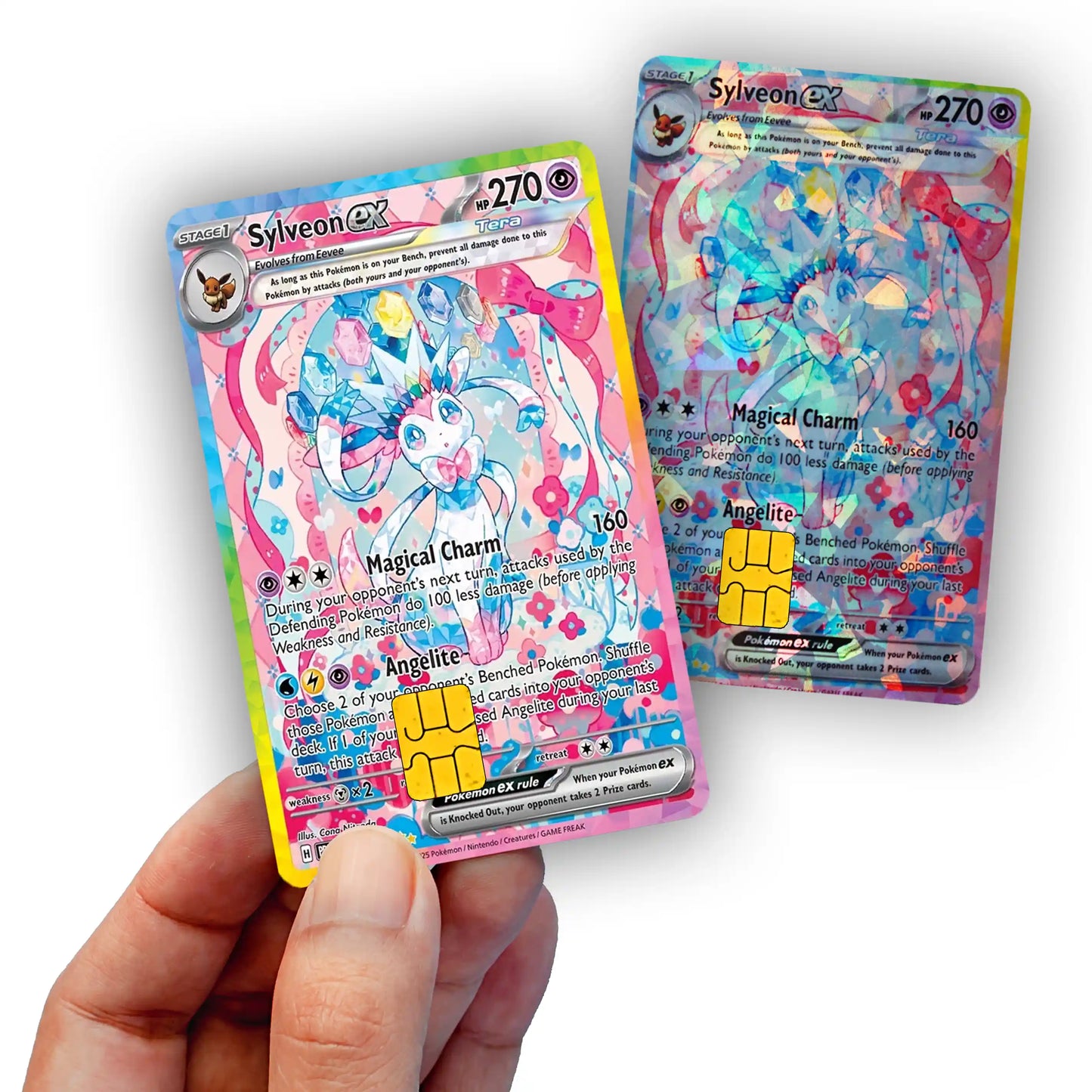 Terastal Sylveon Credit Card Skin - Glossy Vinyl Decal Sticker Cover