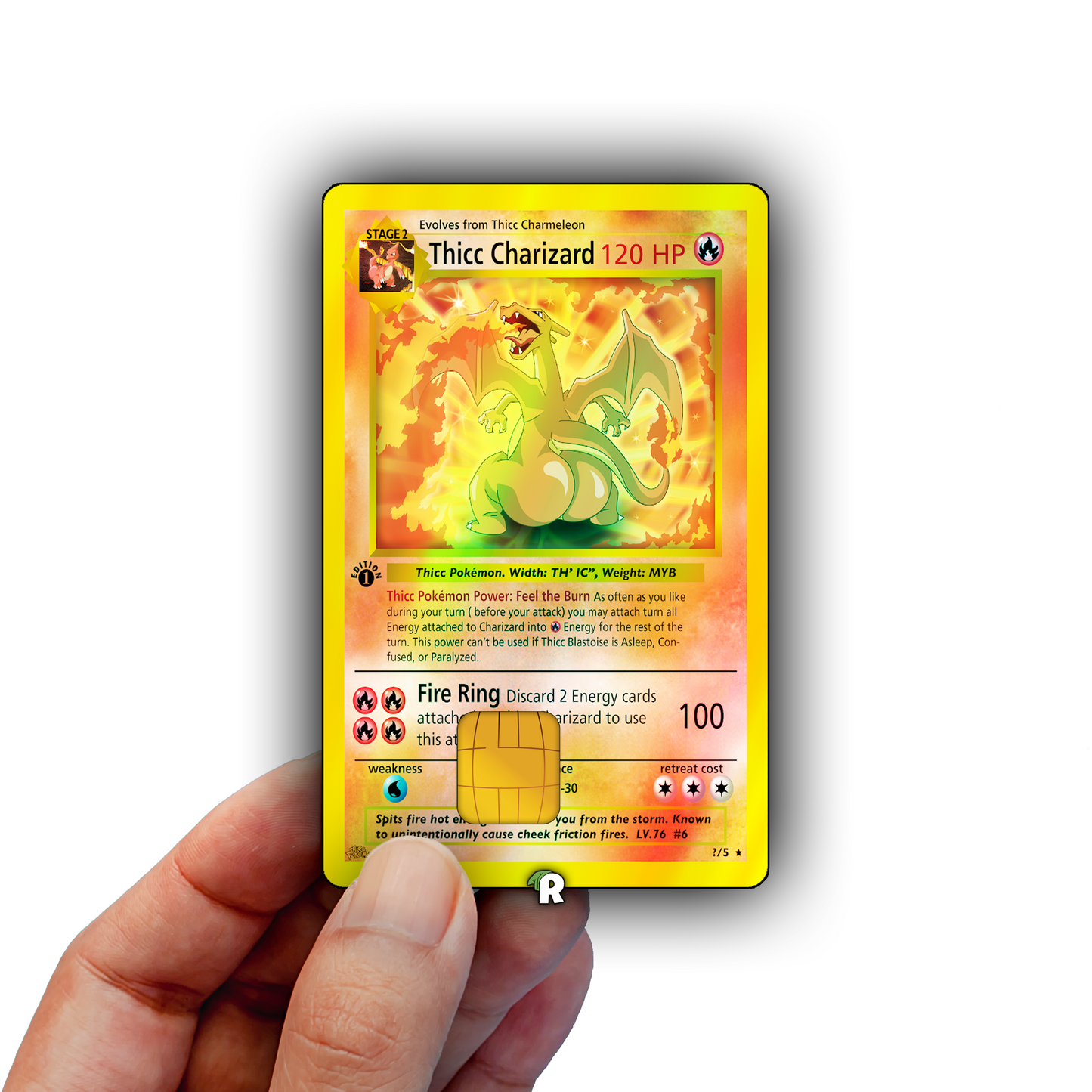 Thicc Charizard Meme Credit Card Skin