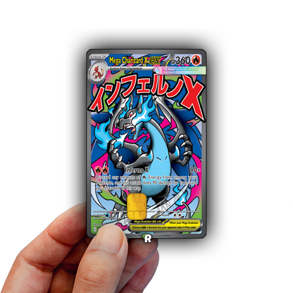 Mega Charizard X Text Credit Card Skin