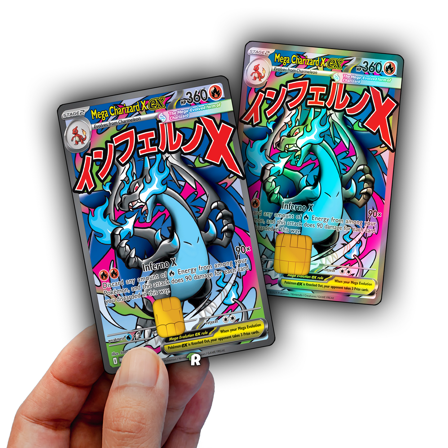 Mega Charizard X Text Credit Card Skin