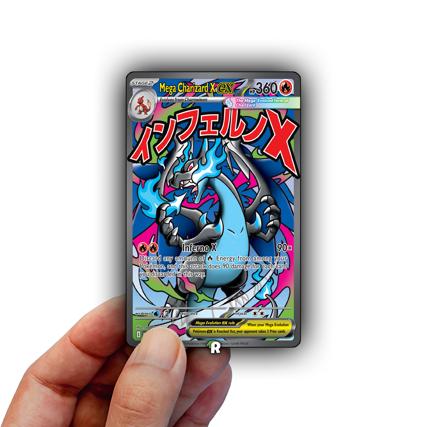 Mega Charizard X Text Credit Card Skin