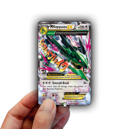 Mega Rayquaza Text Credit Card Skin
