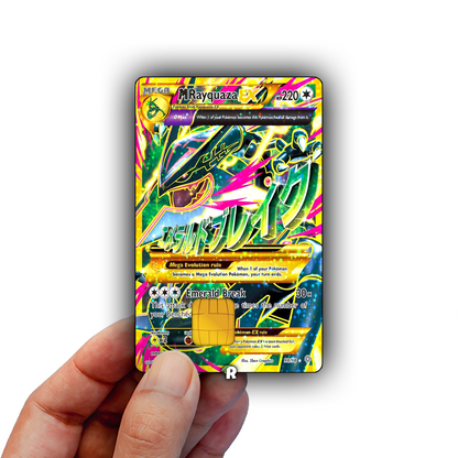 Shiny Mega Rayquaza Text Credit Card Skin