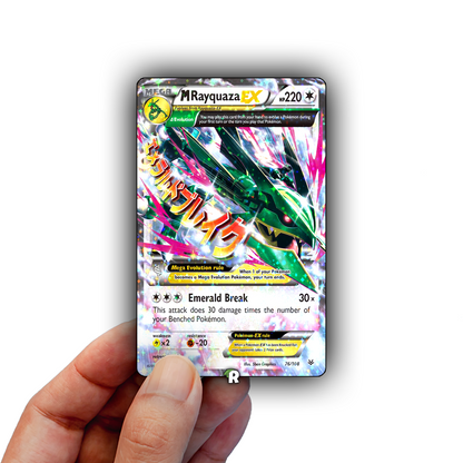 Mega Rayquaza Text Credit Card Skin