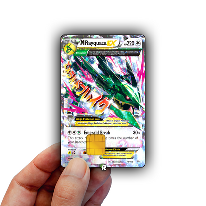 Mega Rayquaza Text Credit Card Skin