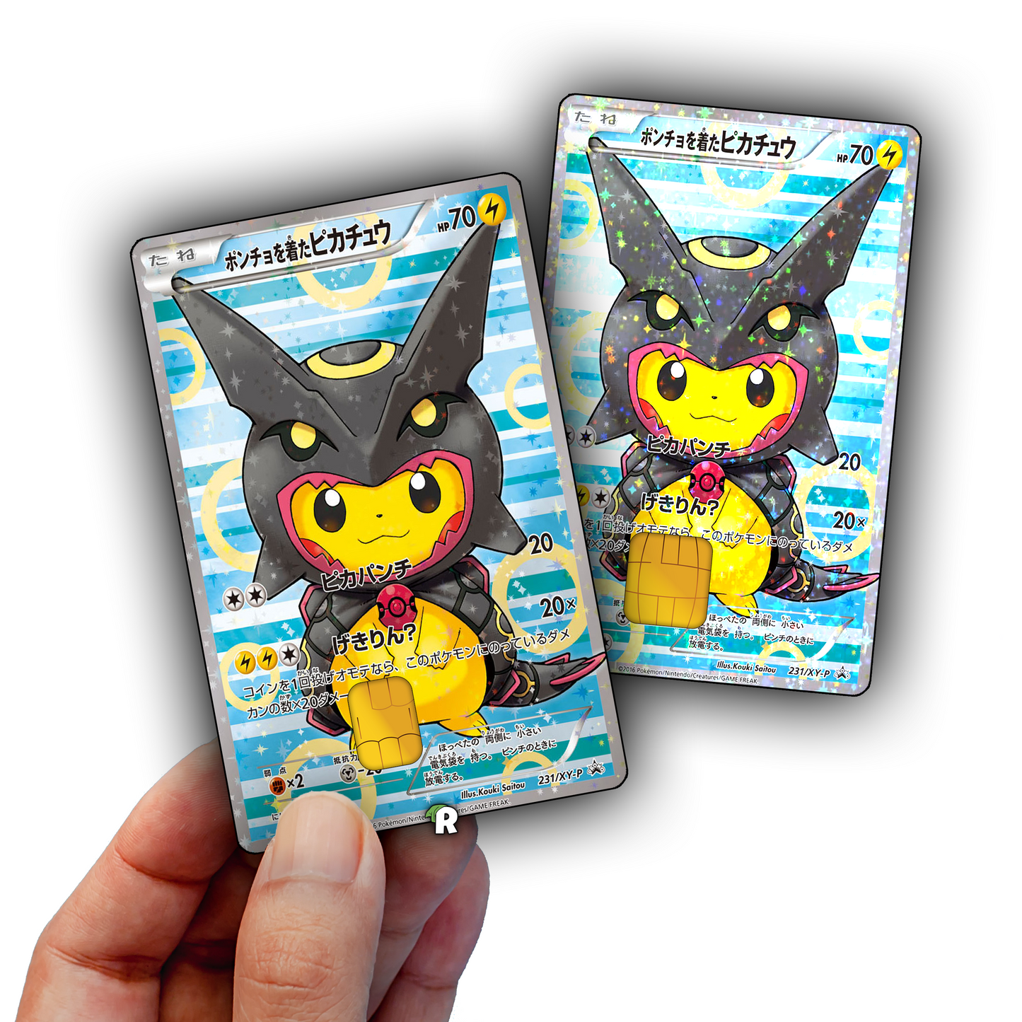 Shiny Rayquaza Pikachu Credit Card Skin
