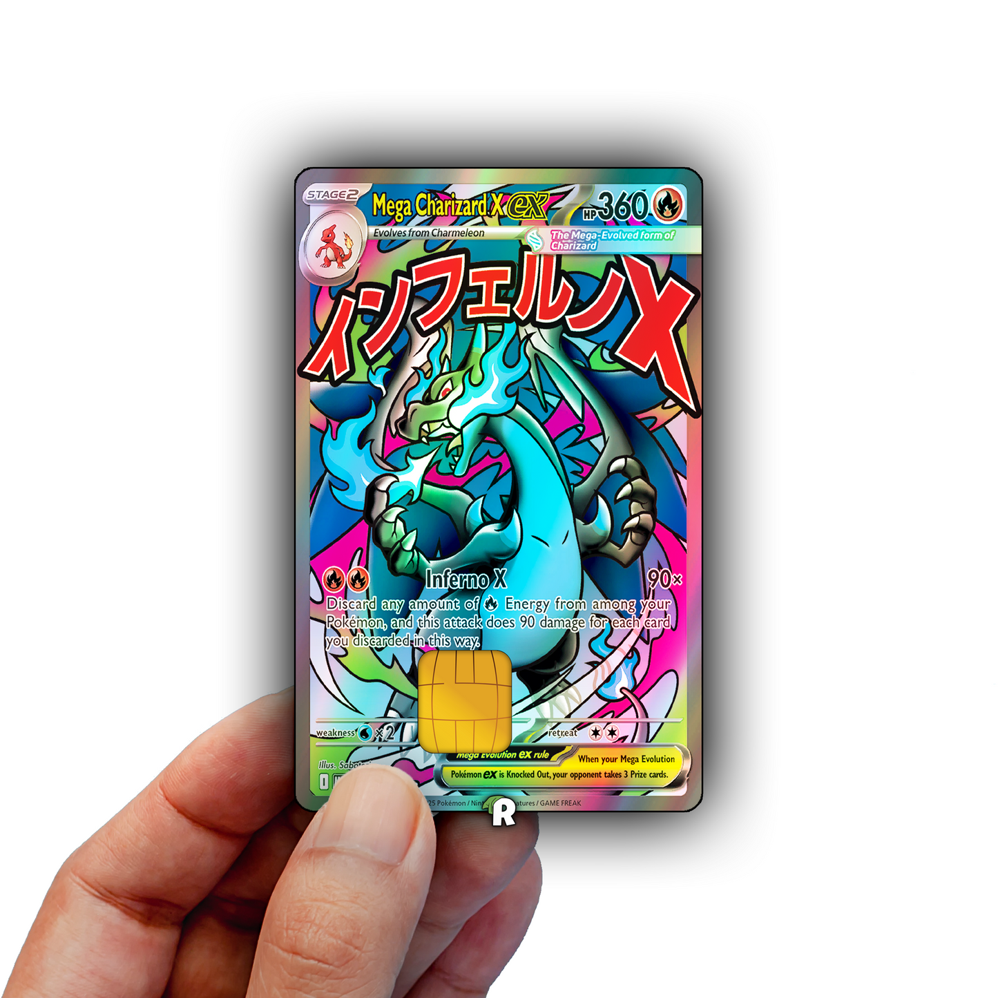Mega Charizard X Text Credit Card Skin