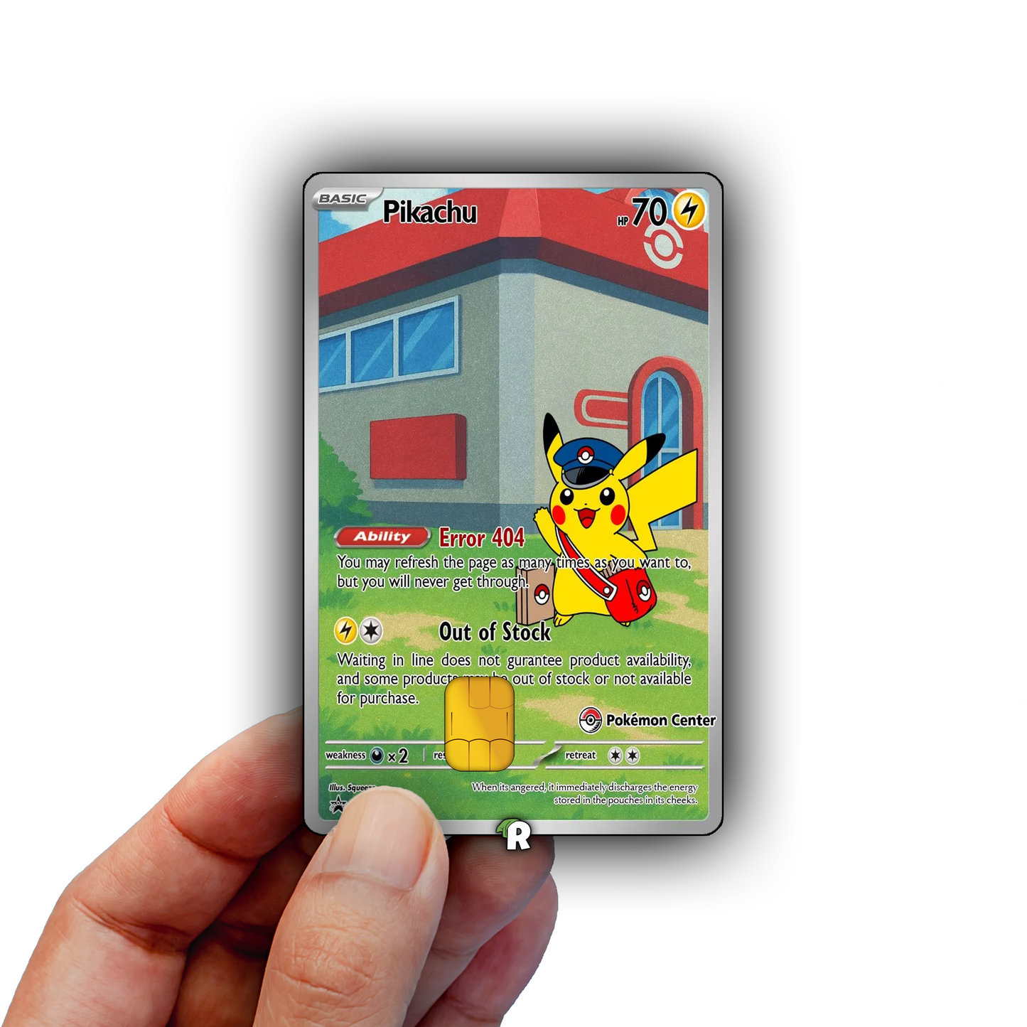 Pikachu Error 404 Meme Credit Card Skin