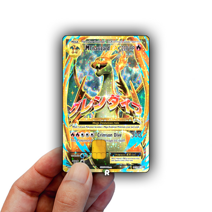 Mega Charizard Y Text Credit Card Skin