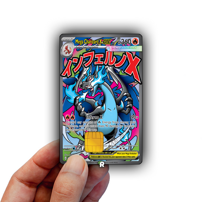 Mega Charizard X Text Credit Card Skin