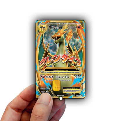 Mega Charizard Y Text Credit Card Skin