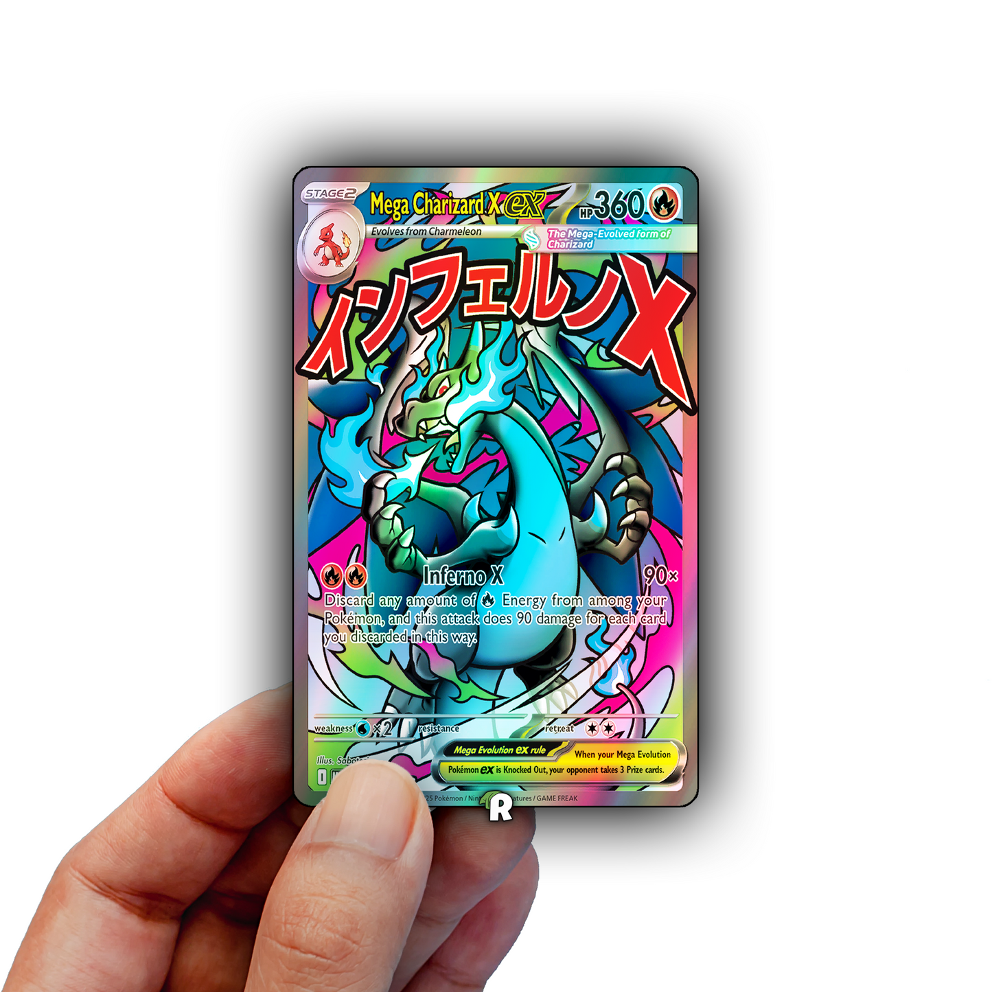 Mega Charizard X Text Credit Card Skin