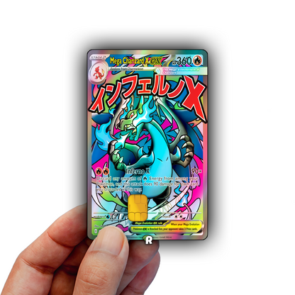 Mega Charizard X Text Credit Card Skin