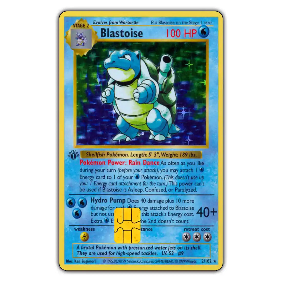 Blastoise Base Set Credit Card Skin