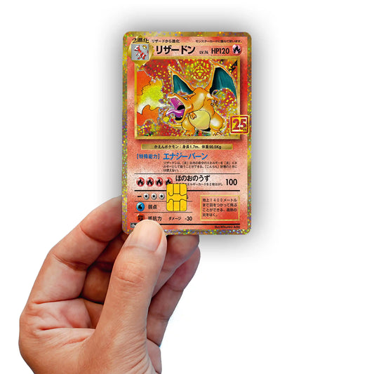 Charizard 25th Anniversary Credit Card Skin - Glossy Vinyl Decal Sticker Cover
