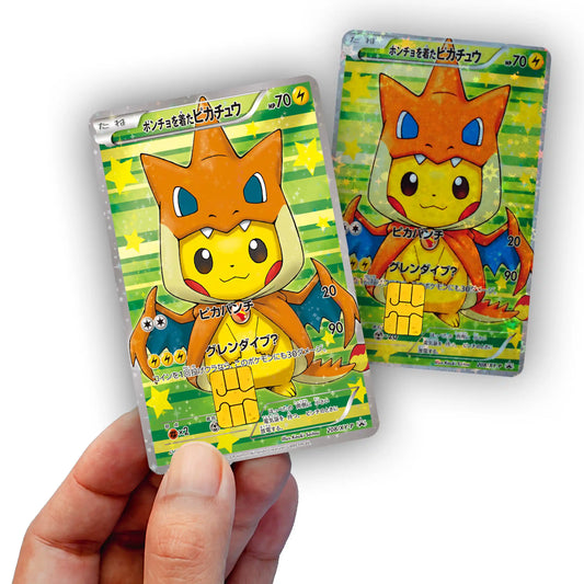 Charizard Y Pikachu Credit Card Skin - Glossy Vinyl Decal Sticker Cover