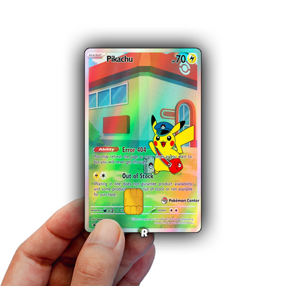 Pikachu Error 404 Meme Credit Card Skin