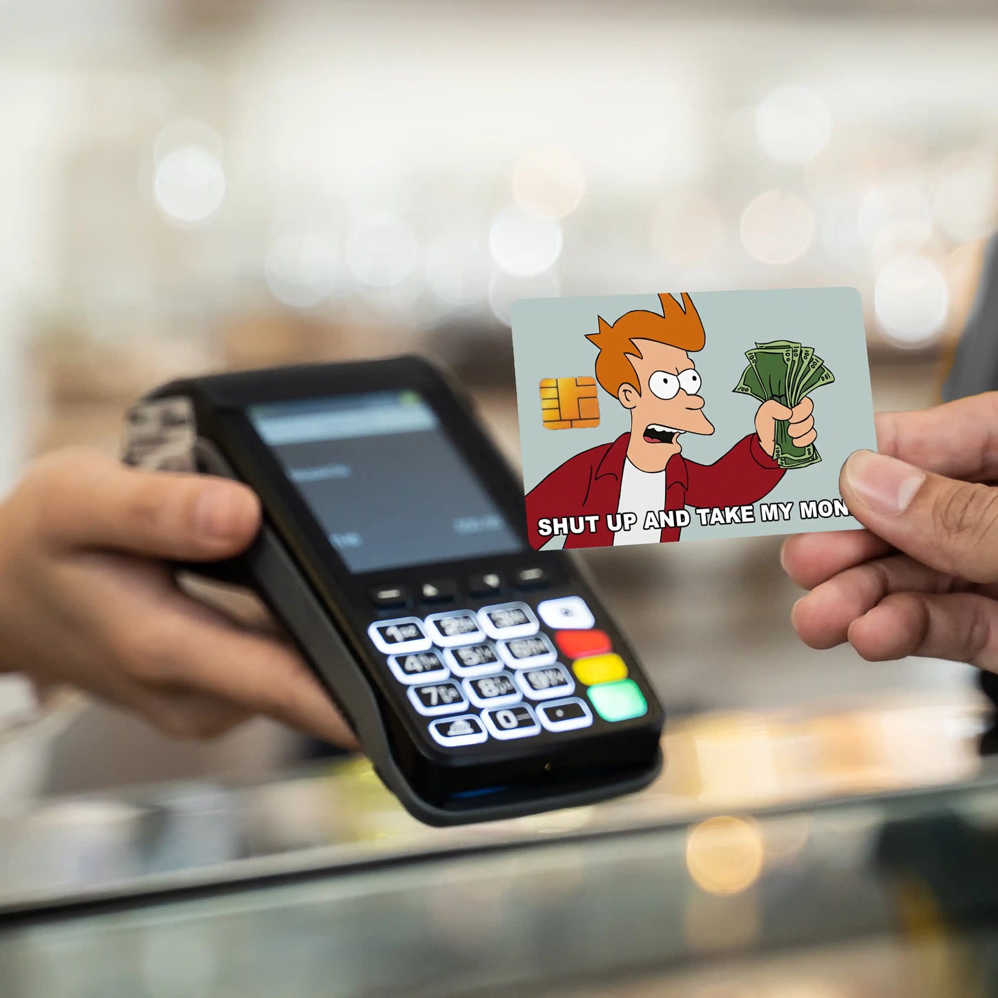 Futurama Take My Money Meme Credit Card Skin