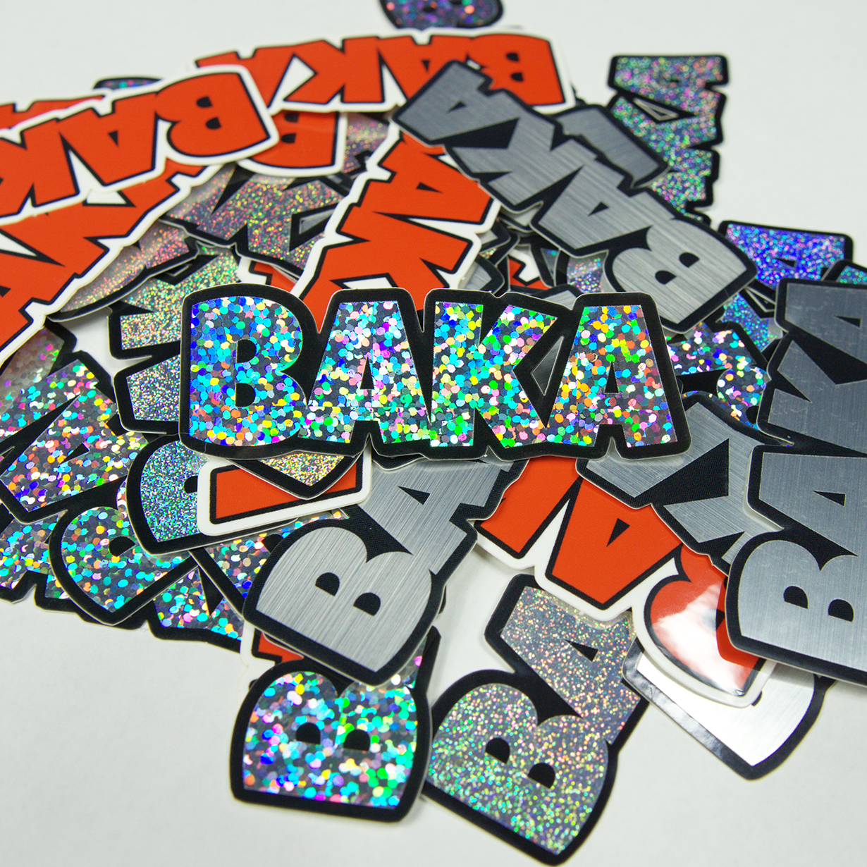 Baka Sticker | Original, Brushed Aluminum, Glitter, or Pixie Dust