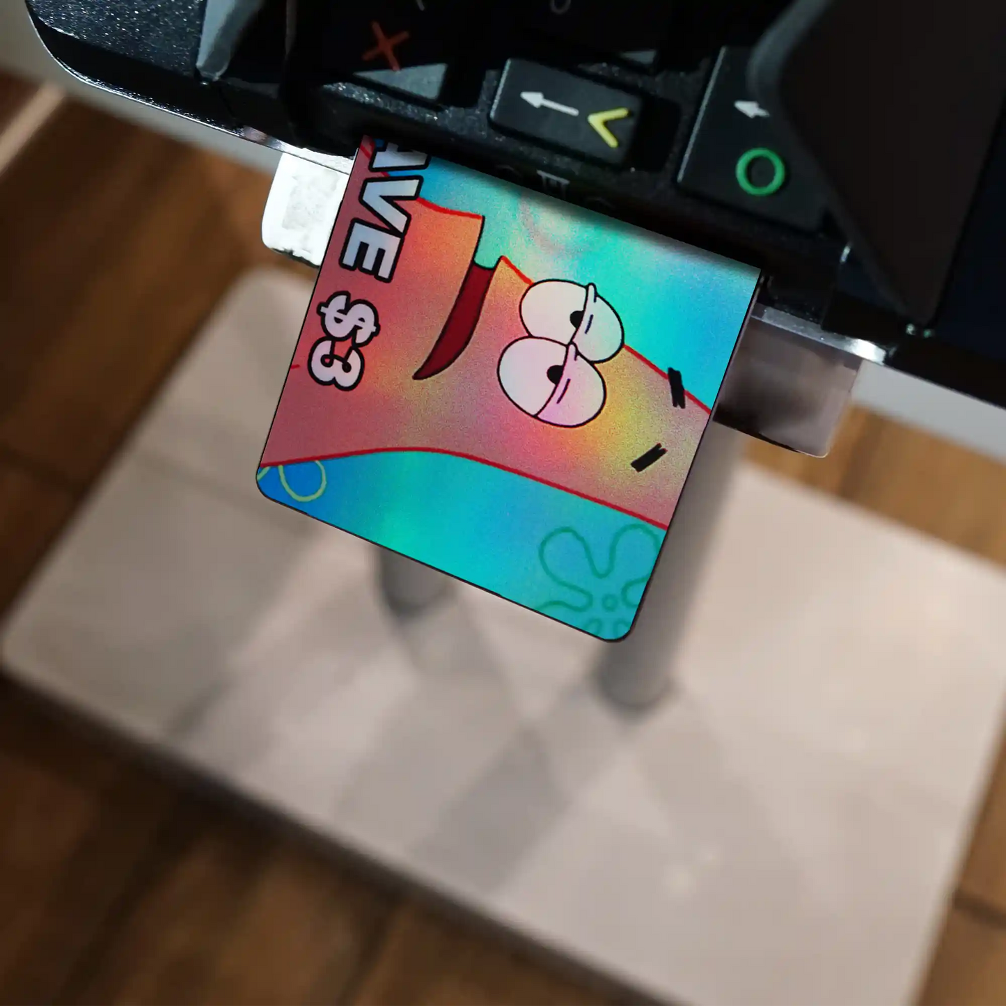 SpongeBob 3 Dollar Meme Credit Card Skin - Glossy Vinyl Decal Sticker Cover