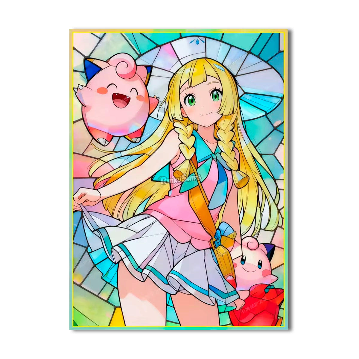 Lillie & Clefairy Stained Glass Card Sleeves