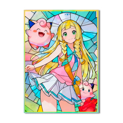 Lillie & Clefairy Stained Glass Card Sleeves
