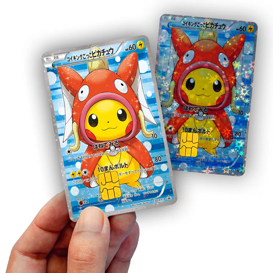 Magikarp Pikachu Credit Card Skin - Glossy Vinyl Decal Sticker Cover