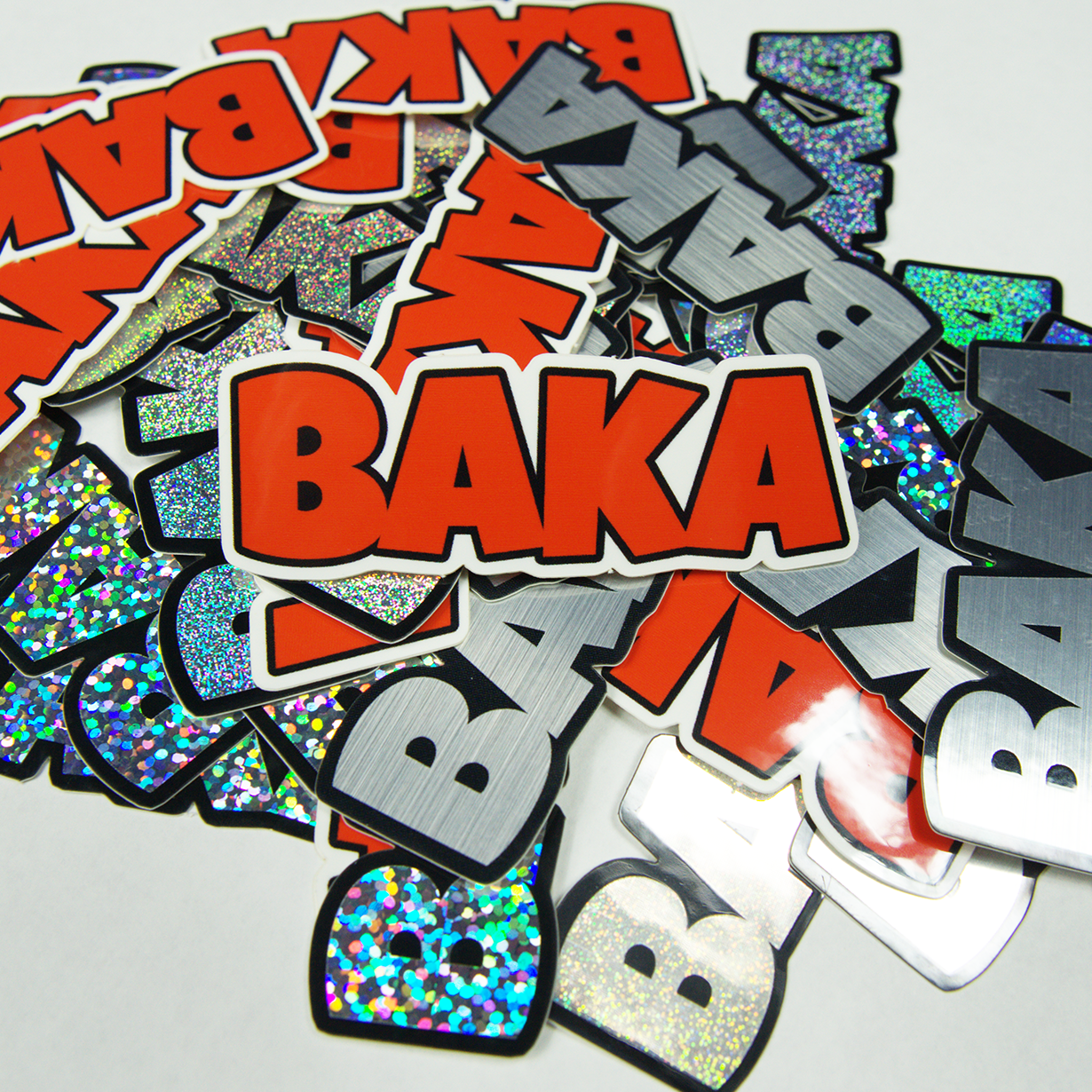 Baka Sticker | Original, Brushed Aluminum, Glitter, or Pixie Dust