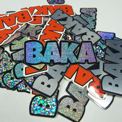 Baka Sticker | Original, Brushed Aluminum, Glitter, or Pixie Dust