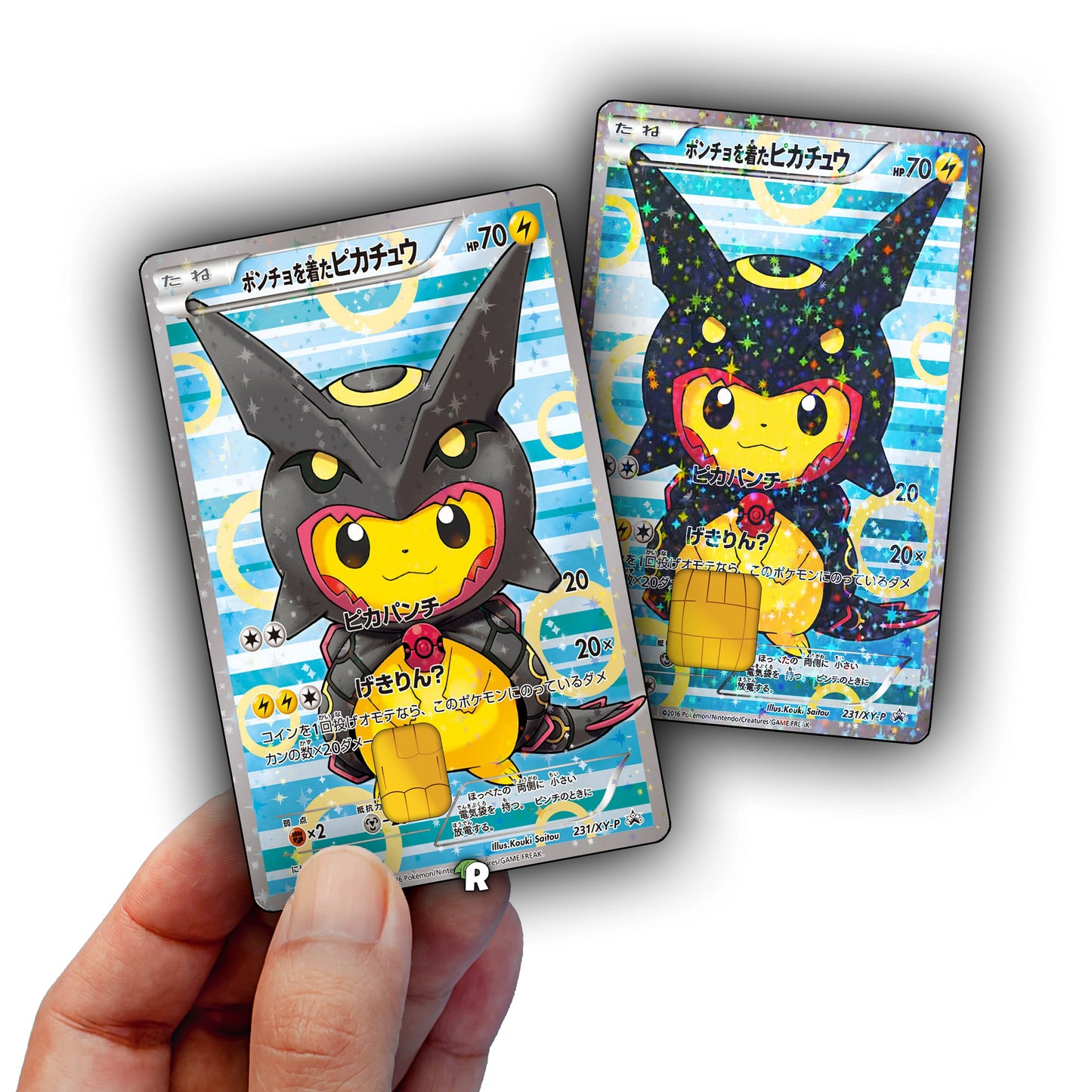 Shiny Rayquaza Pikachu Credit Card Skin