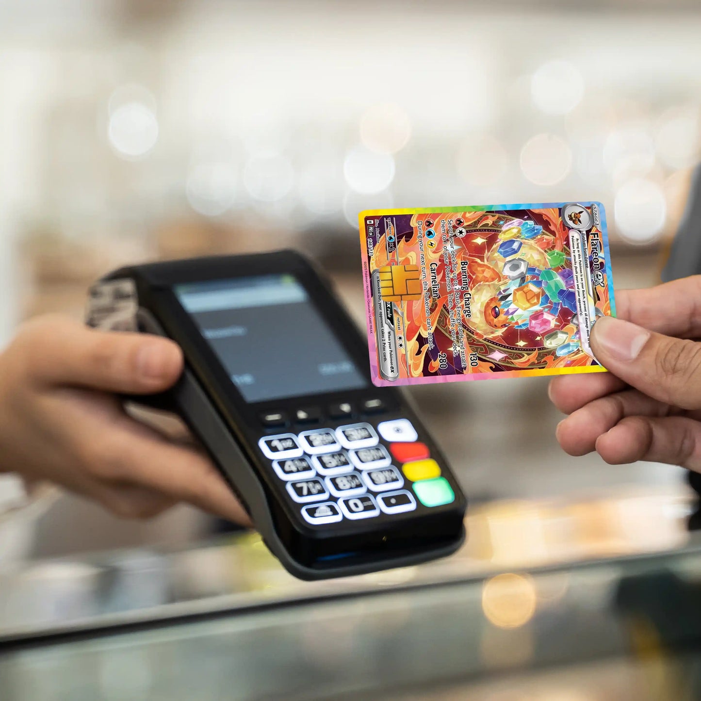 Terastal Flareon Credit Card Skin - Glossy Vinyl Decal Sticker Cover