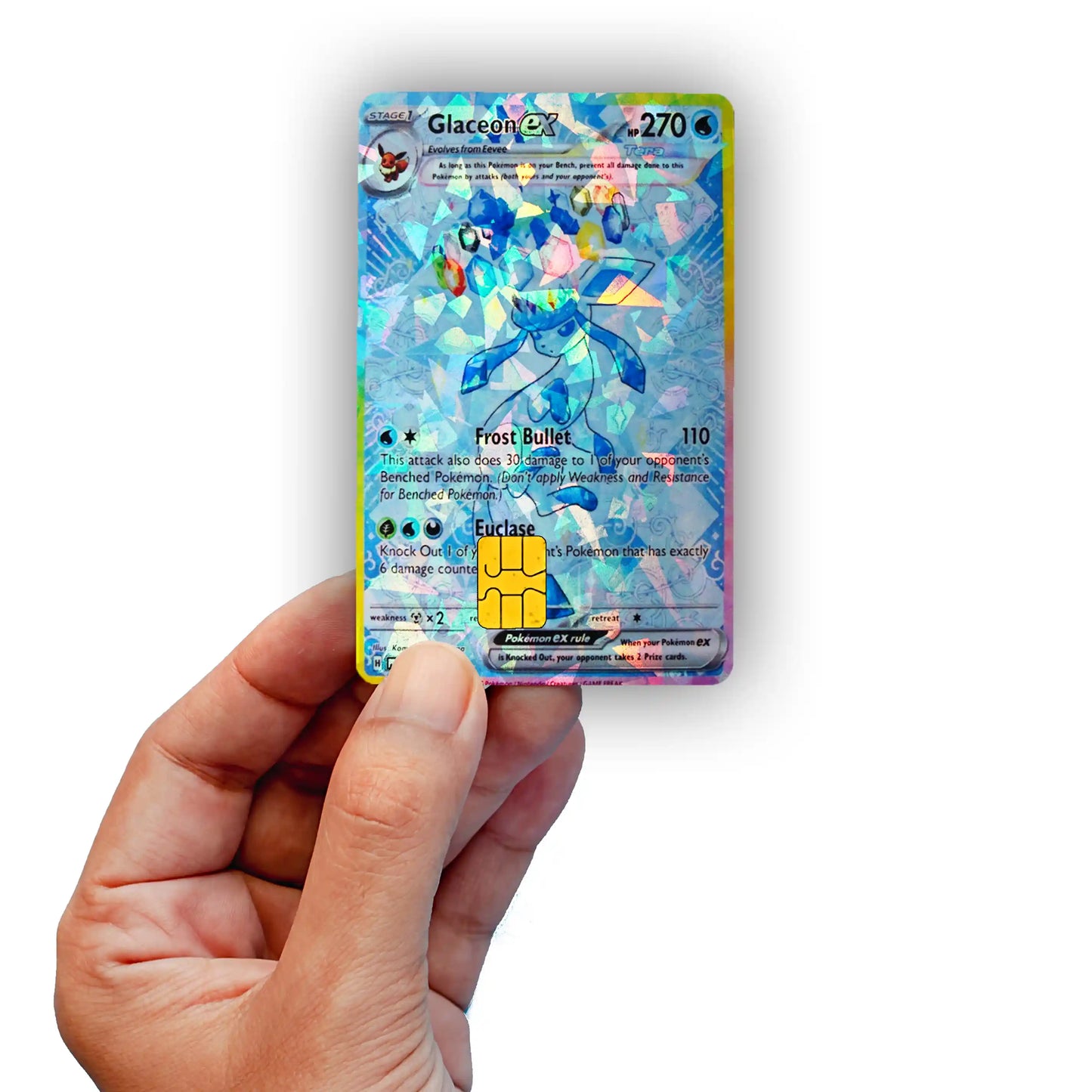 Terastal Glaceon Credit Card Skin - Glossy Vinyl Decal Sticker Cover