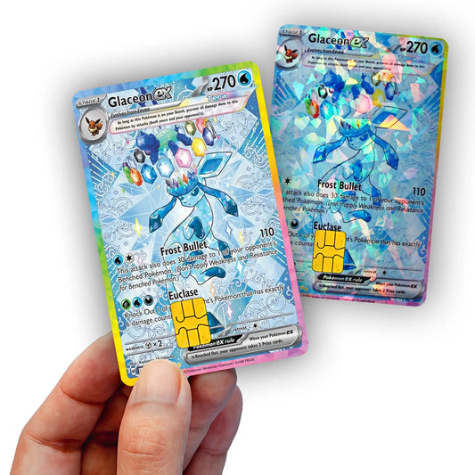 Terastal Glaceon Credit Card Skin - Glossy Vinyl Decal Sticker Cover