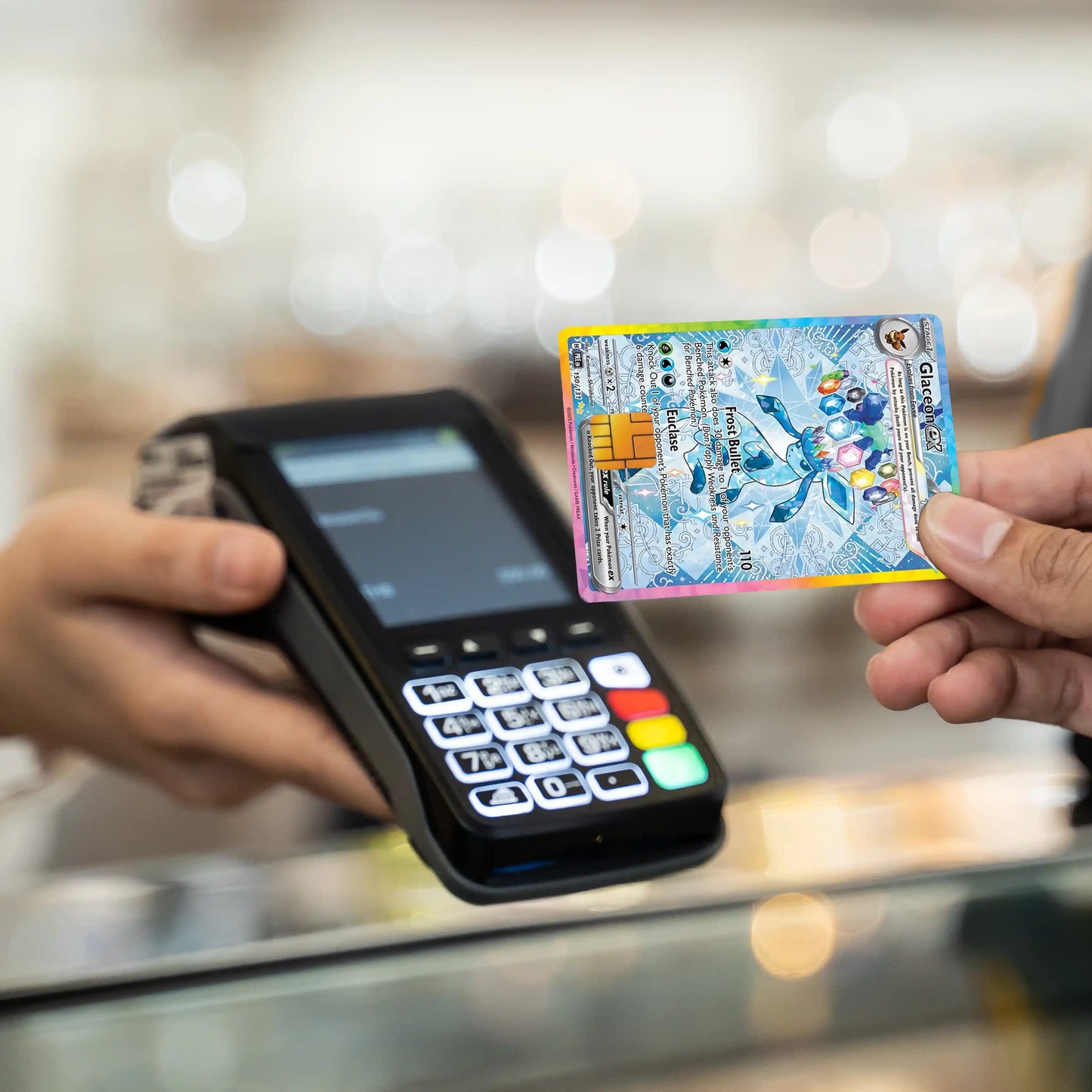Terastal Glaceon Credit Card Skin - Glossy Vinyl Decal Sticker Cover
