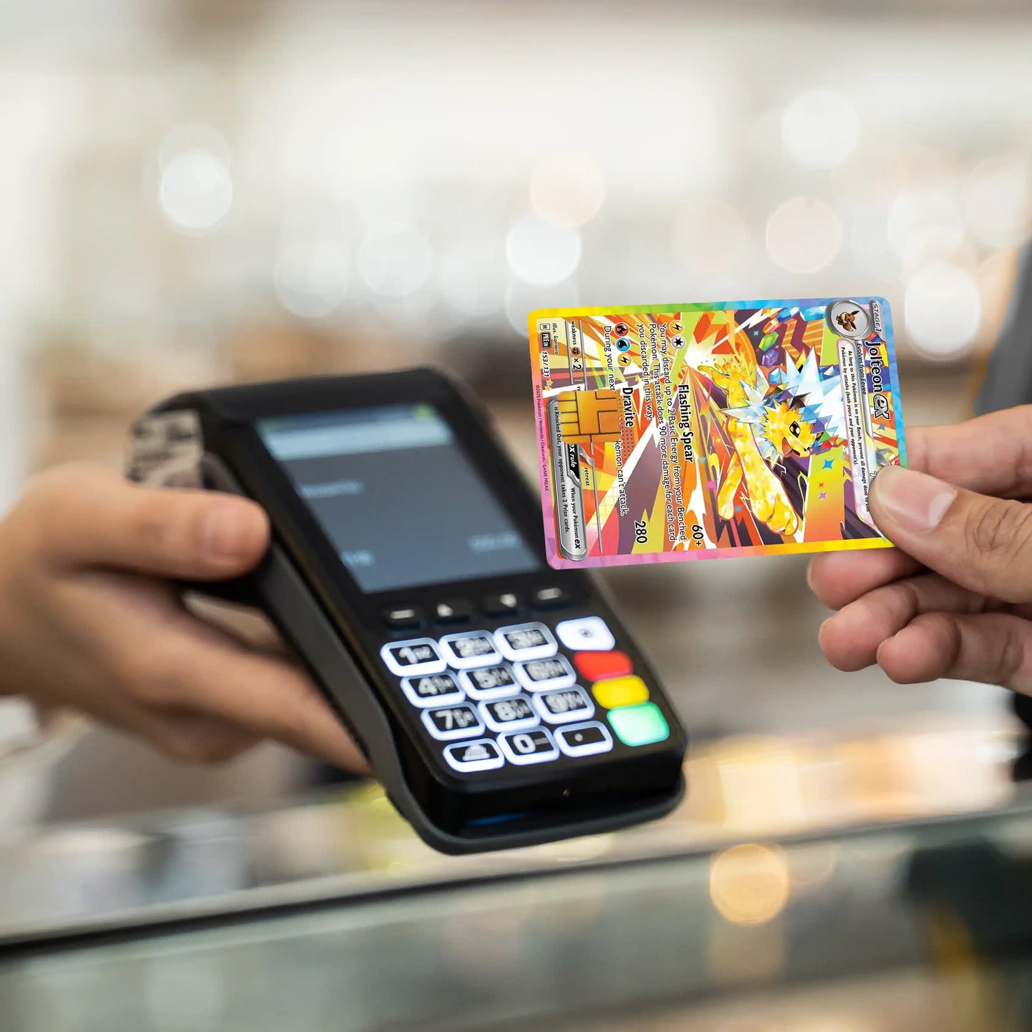 Terastal Jolteon Credit Card Skin - Glossy Vinyl Decal Sticker Cover