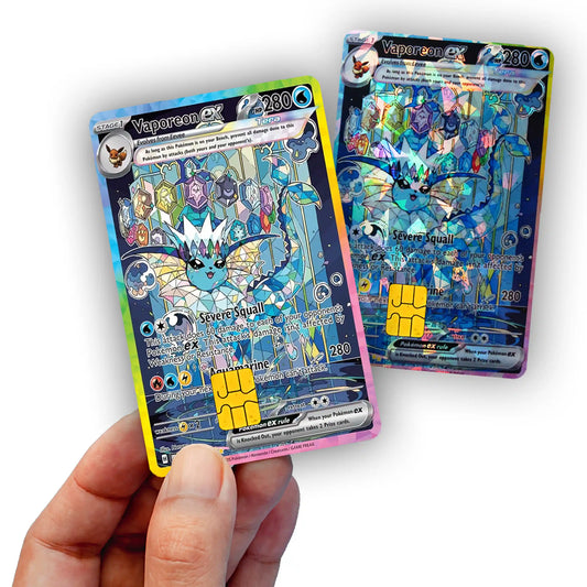 Terastal Vaporeon Credit Card Skin - Glossy Vinyl Decal Sticker Cover