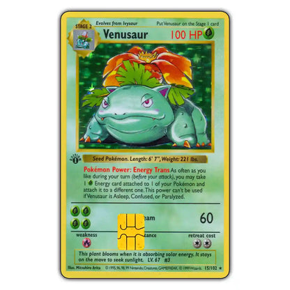 Venusaur Base Set Credit Card Skin