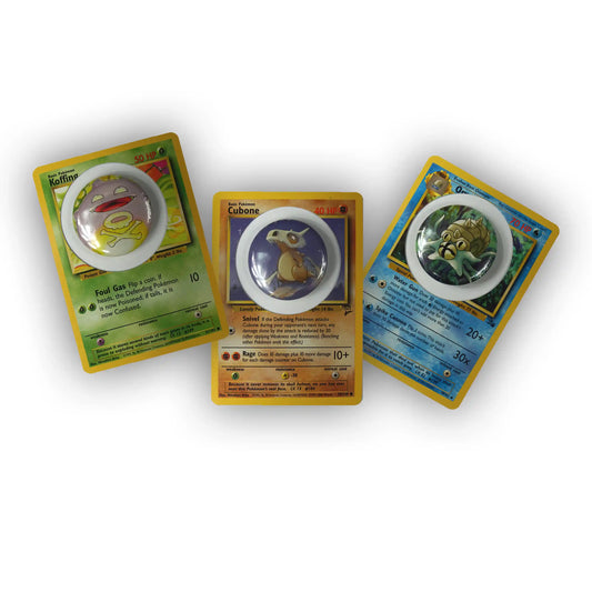 Pokemon Button Pin Mystery Pack - Vintage Theme - Handmade from Authentic Cards